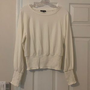 Express women’s cream sweater top.